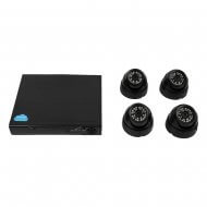 Комплект видеонаблюдения AHD (регистратор, 4 внутренние камеры (чёрные), блок питания 2А)